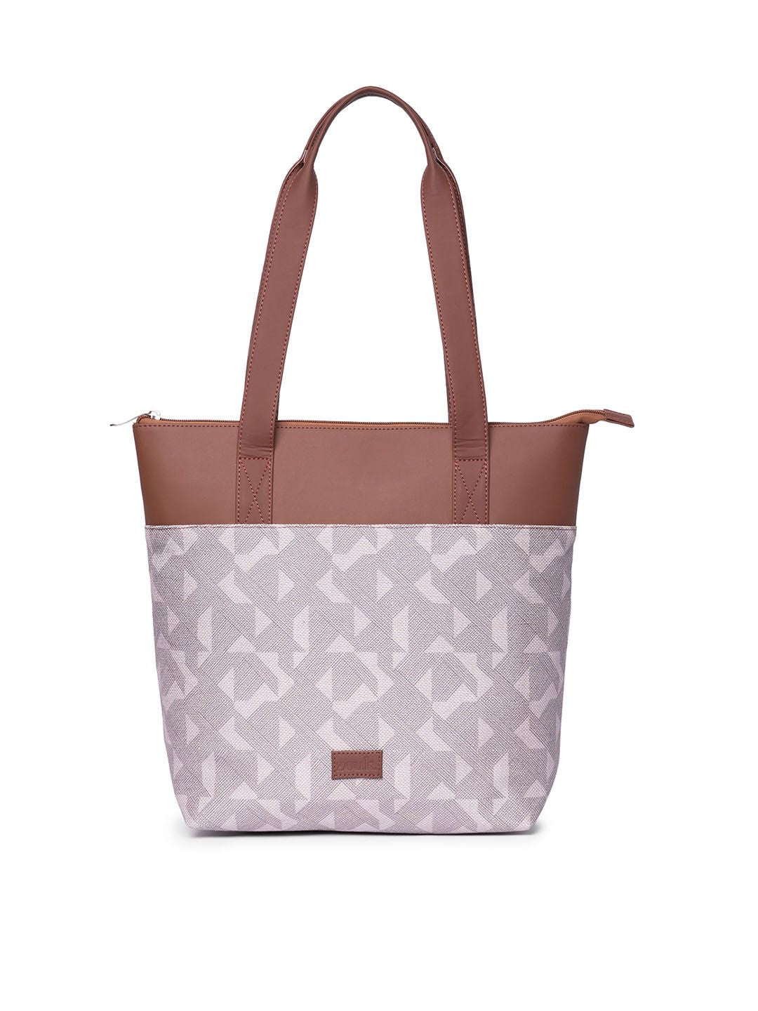 ZOUK Printed Shopper Jute Tote Bag