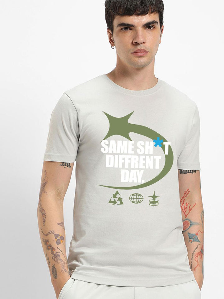 Bewakoof Men Typography Printed Round Neck Cotton T-shirt
