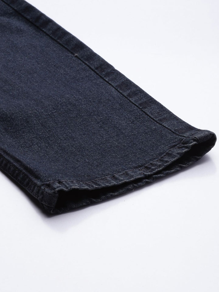 The Indian Garage Co Men Navy Blue Slim Fit Light Fade Stretchable Jeans