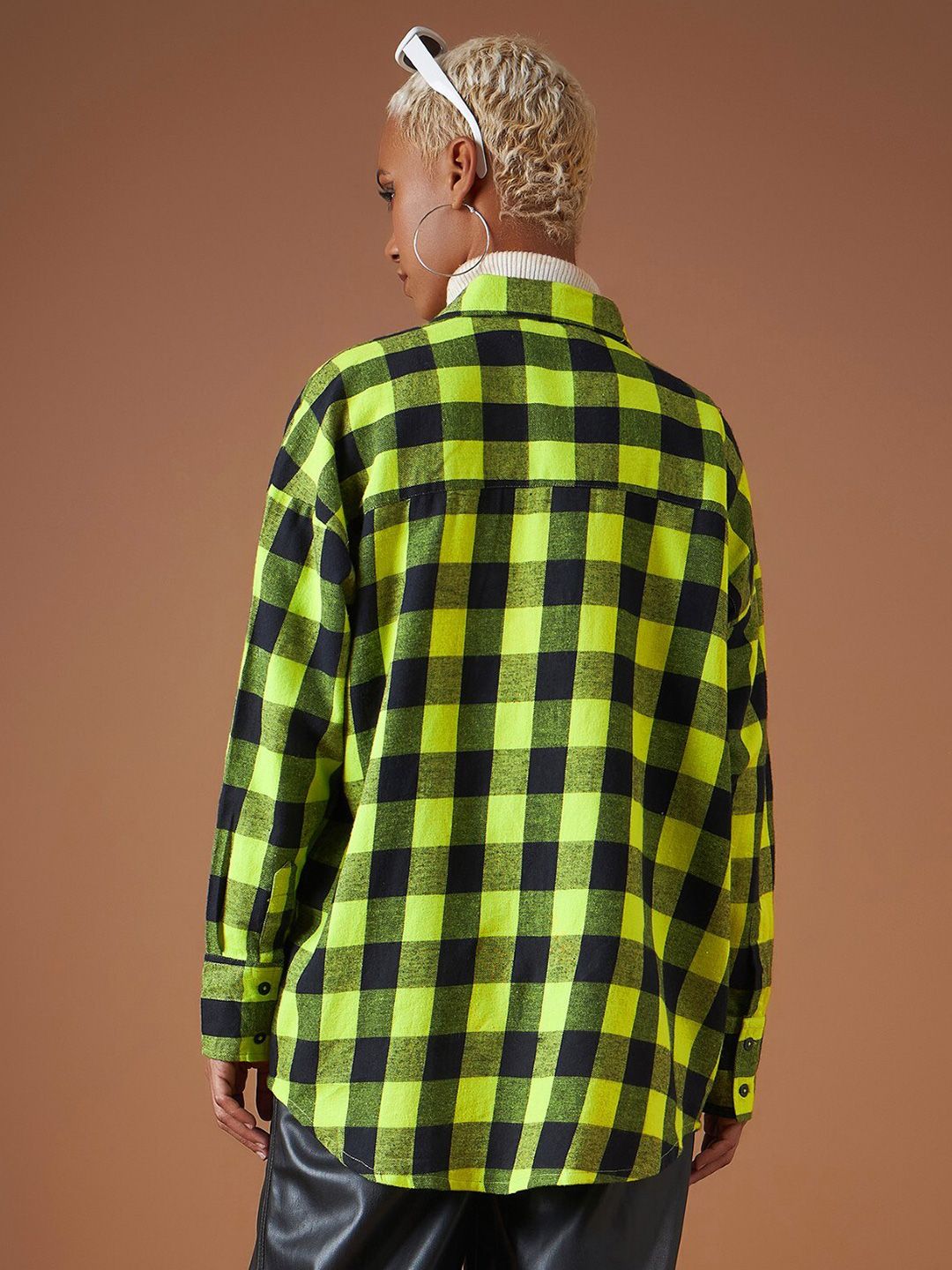 SASSAFRAS Buffalo Checked Oversized Casual Pure Cotton Shacket