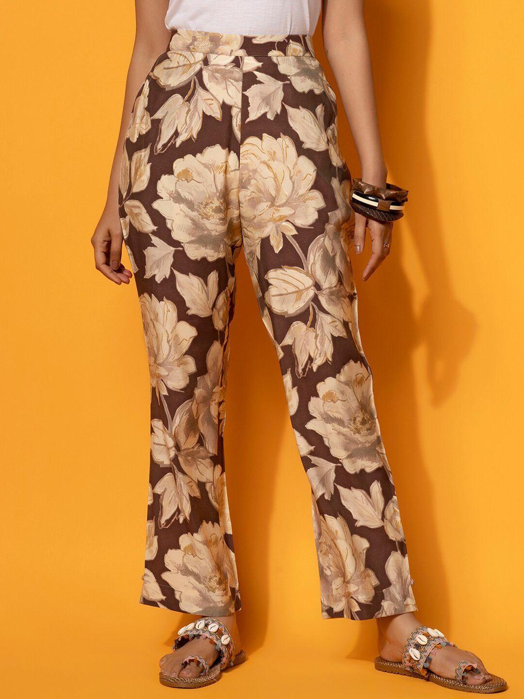 Libas Floral Printed V-Neck Tunic with Palazzo