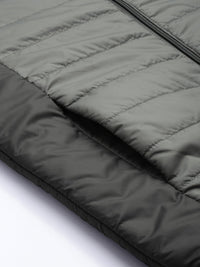 The Indian Garage Co Men Colourblock Hooded Slim Fit Puffer Jacket