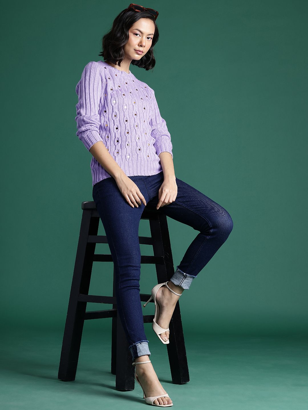 DressBerry Self-Designed Embellished Sweaters