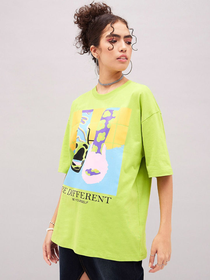 SASSAFRAS Graphic Printed Pure Cotton Oversized T-shirt