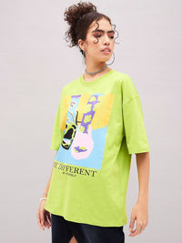 SASSAFRAS Graphic Printed Pure Cotton Oversized T-shirt