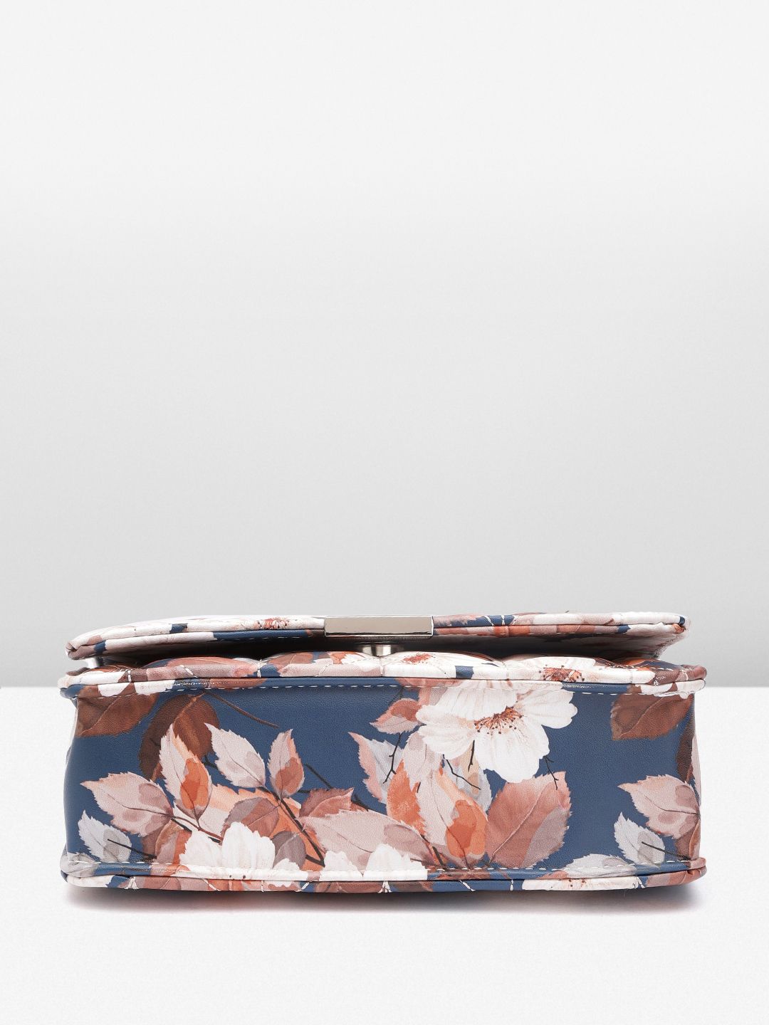Lino Perros Floral Printed Structured Sling Bag with Quilted Detail