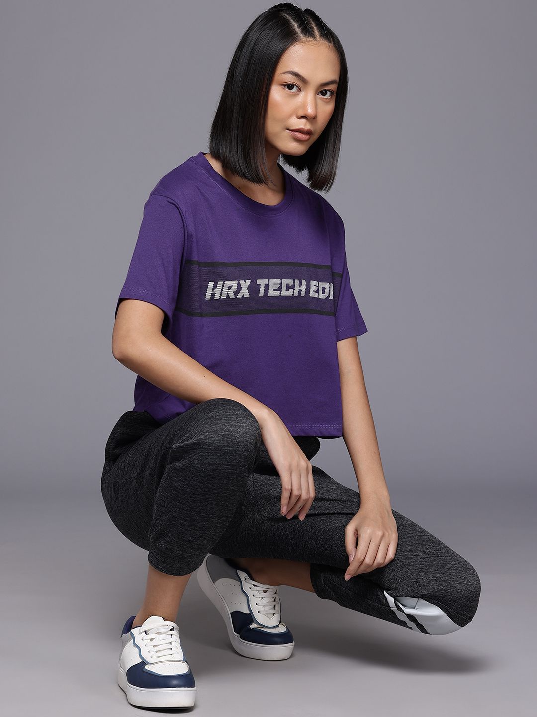 HRX by Hrithik Roshan Typography Printed Drop-Shoulder Sleeves T-Shirt
