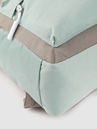 Lino Perros Women Grey & Sea Green Colourblocked Laptop Backpack