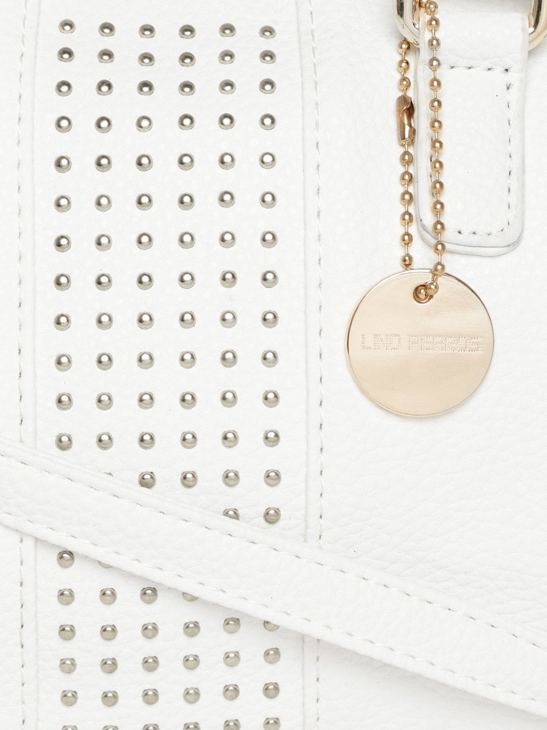 Lino Perros White Handheld Bag with Detachable Sling Strap