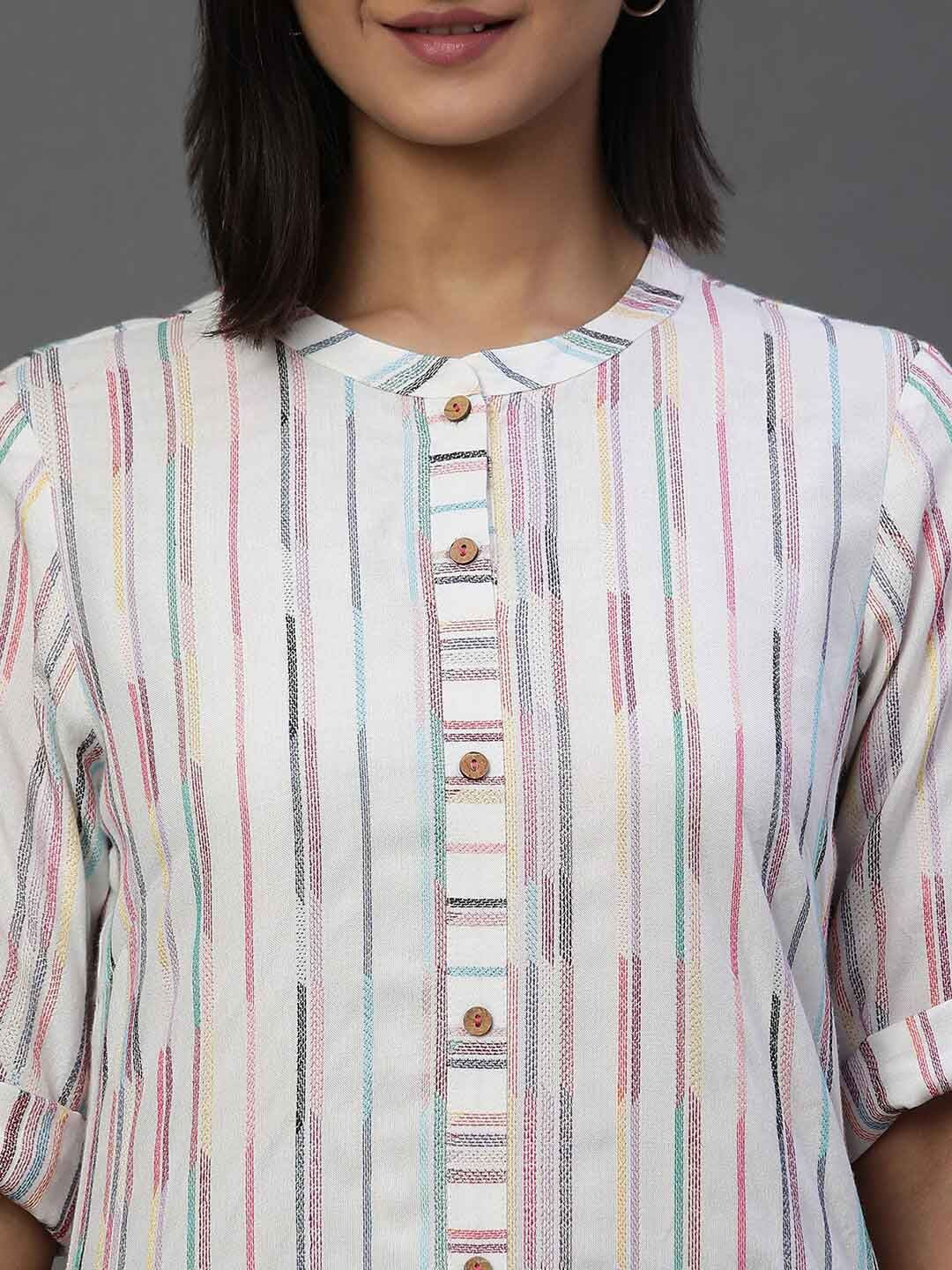 AURELIA Striped Straight Kurti