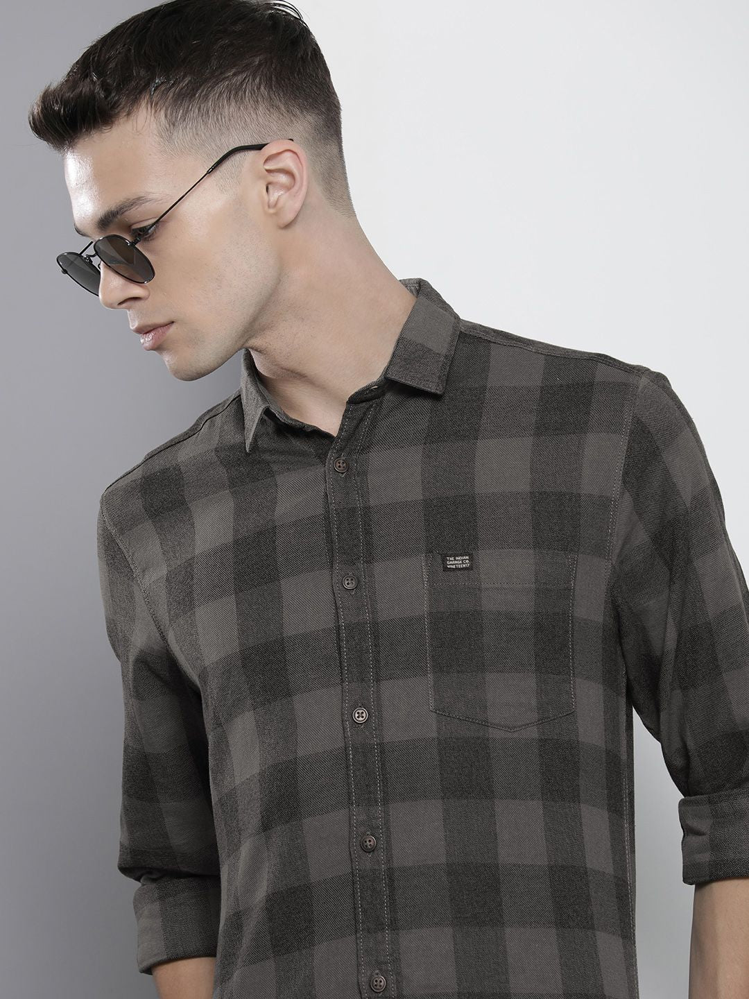 The Indian Garage Co Pure Cotton Checked Casual Shirt
