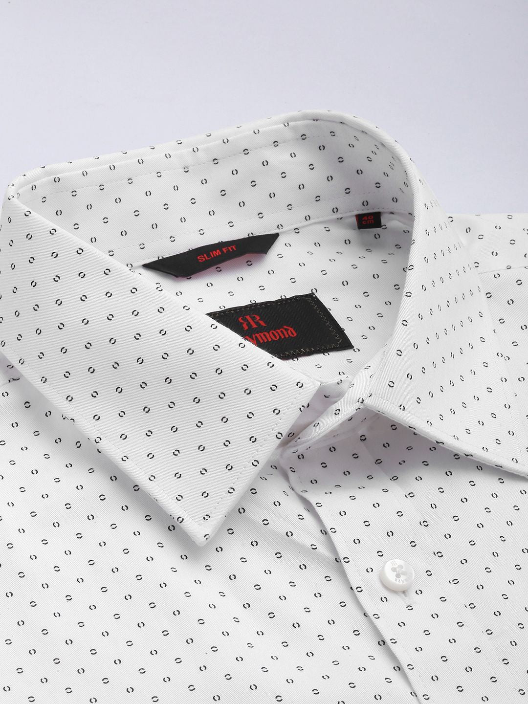 Raymond Slim Fit Geometric Printed Pure Cotton Formal Shirt