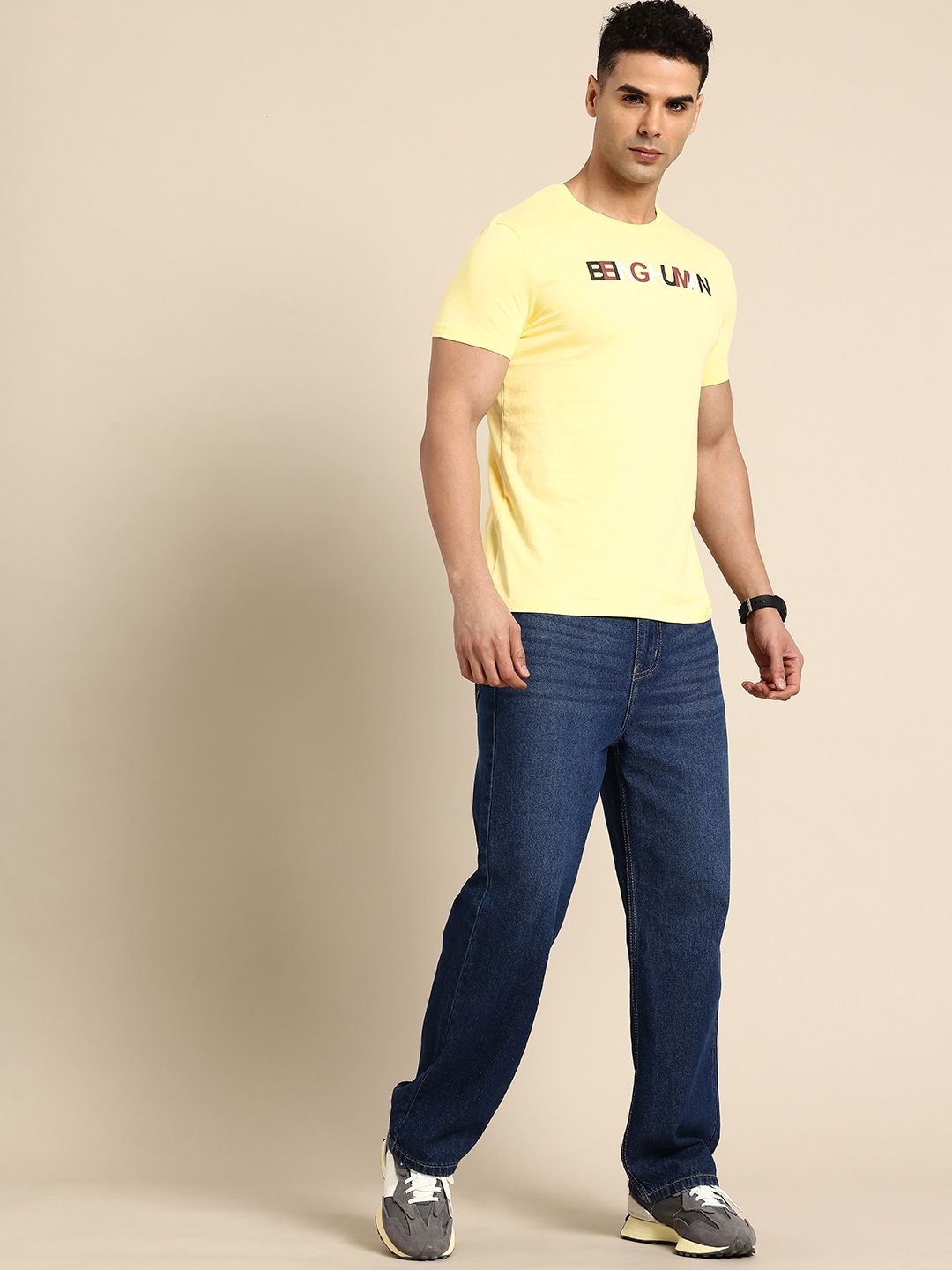 Being Human Brand Logo Printed Pure Cotton T-shirt