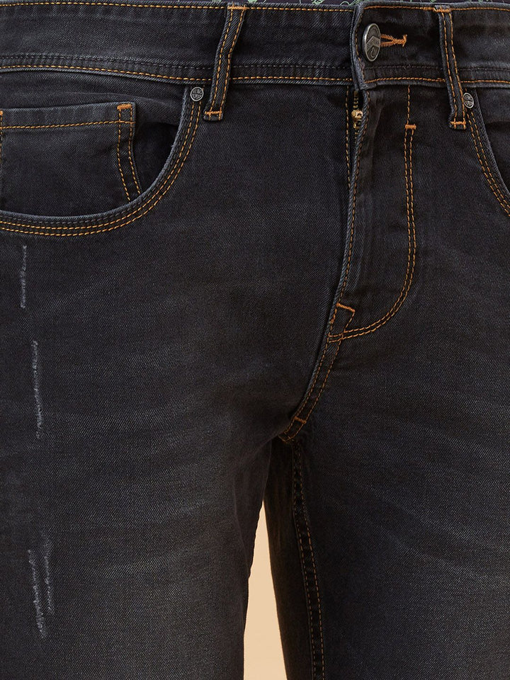 Being Human Men Slim Fit Low Distress Light Fade Jeans
