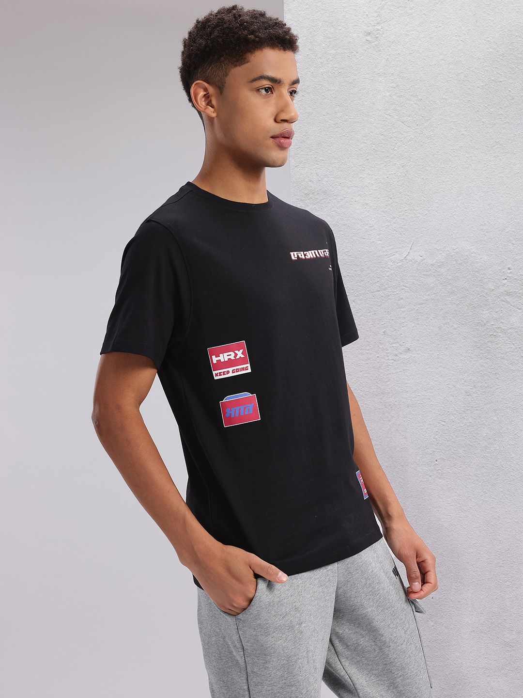 HRX by Hrithik Roshan Typography & Brand Logo Printed Lifestyle T-shirt