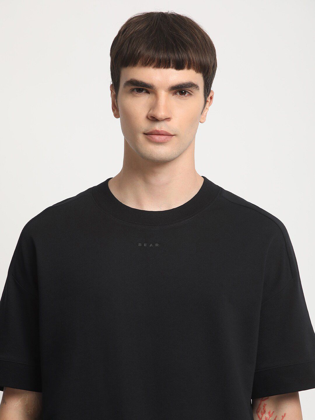 THE BEAR HOUSE Drop Shoulder Pure Cotton Relaxed Fit T-shirt