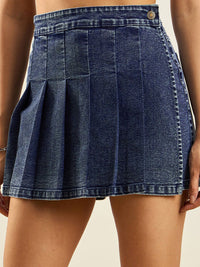 SASSAFRAS Blue Pleated Wrap Mini Skorts