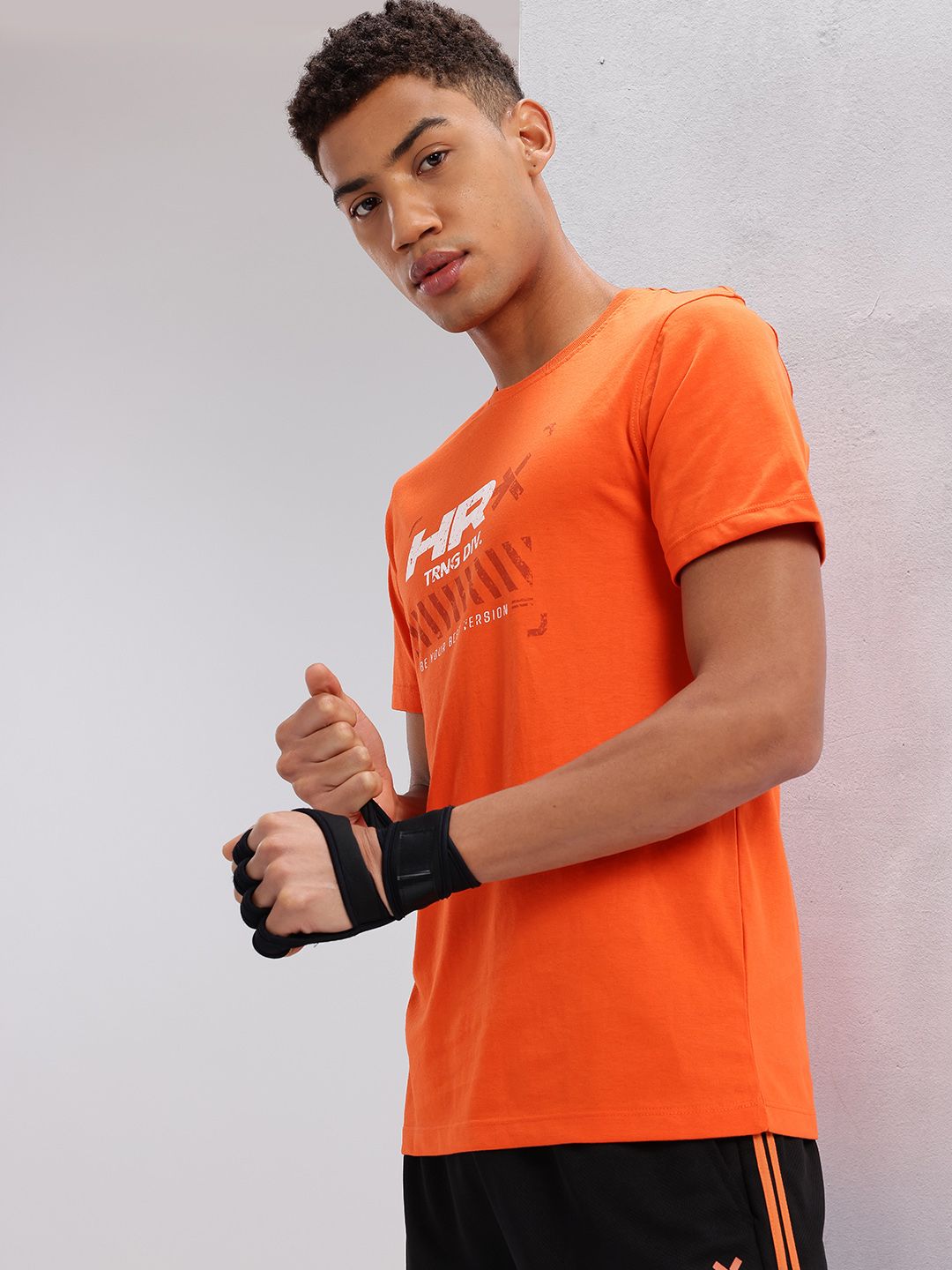 HRX by Hrithik Roshan Brand Logo Printed Training T-shirt