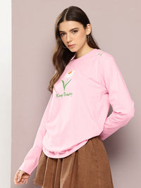 Dillinger Women Long Sleeve Oversized Printed Tshirt