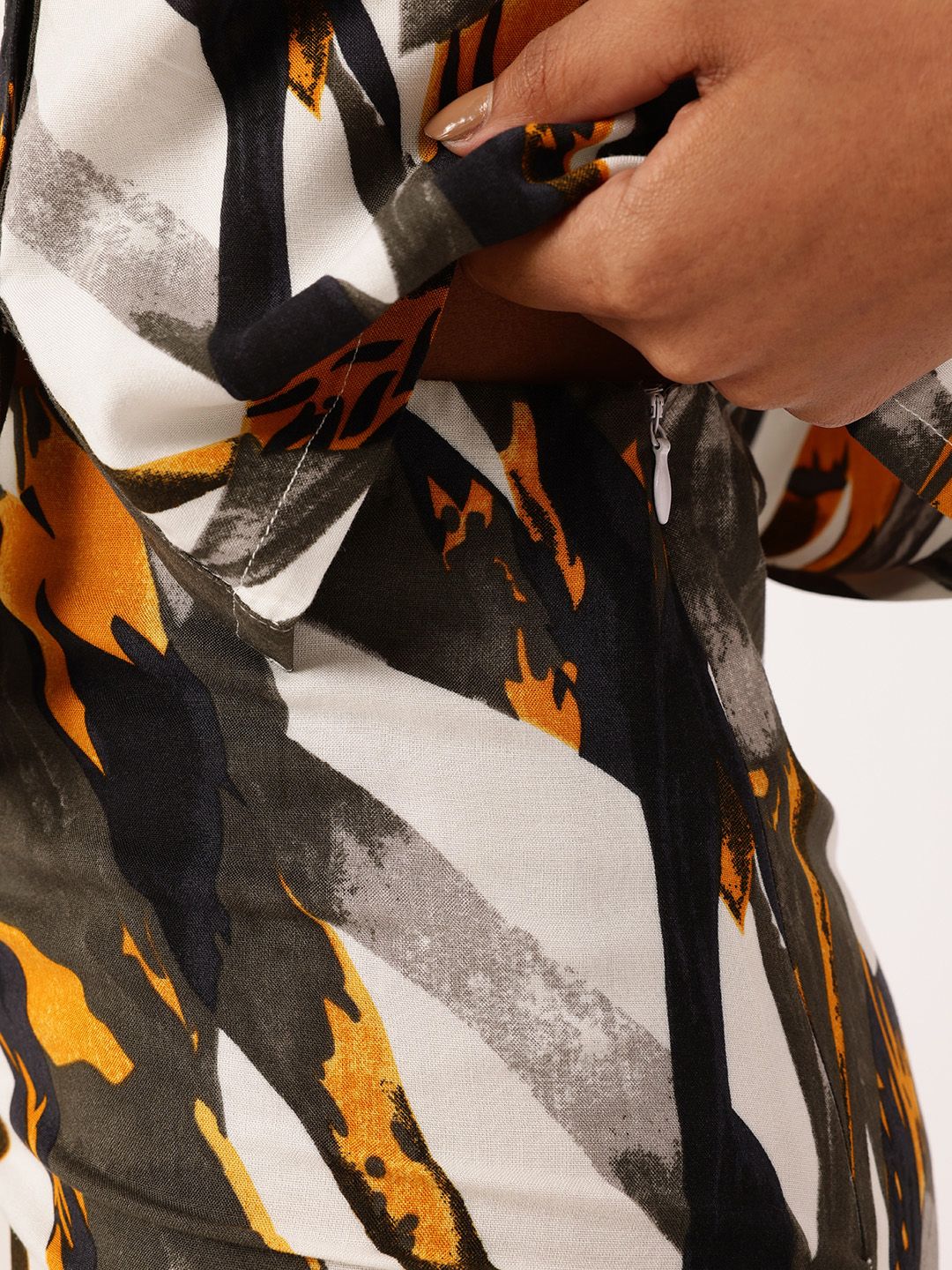 DressBerry Raw Artistic Abstract Printed Shirt & Skirt Co-Ords