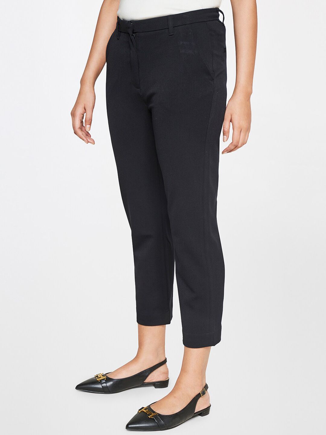 AND Women Mid -Rise Tapered Fit Trousers