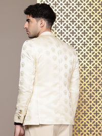 House of Pataudi Self Design Embroidered Jashn Bandhgala Blazer