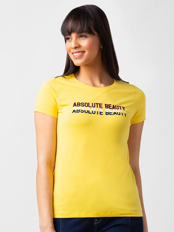 SPYKAR Women Printed Cotton T-shirt