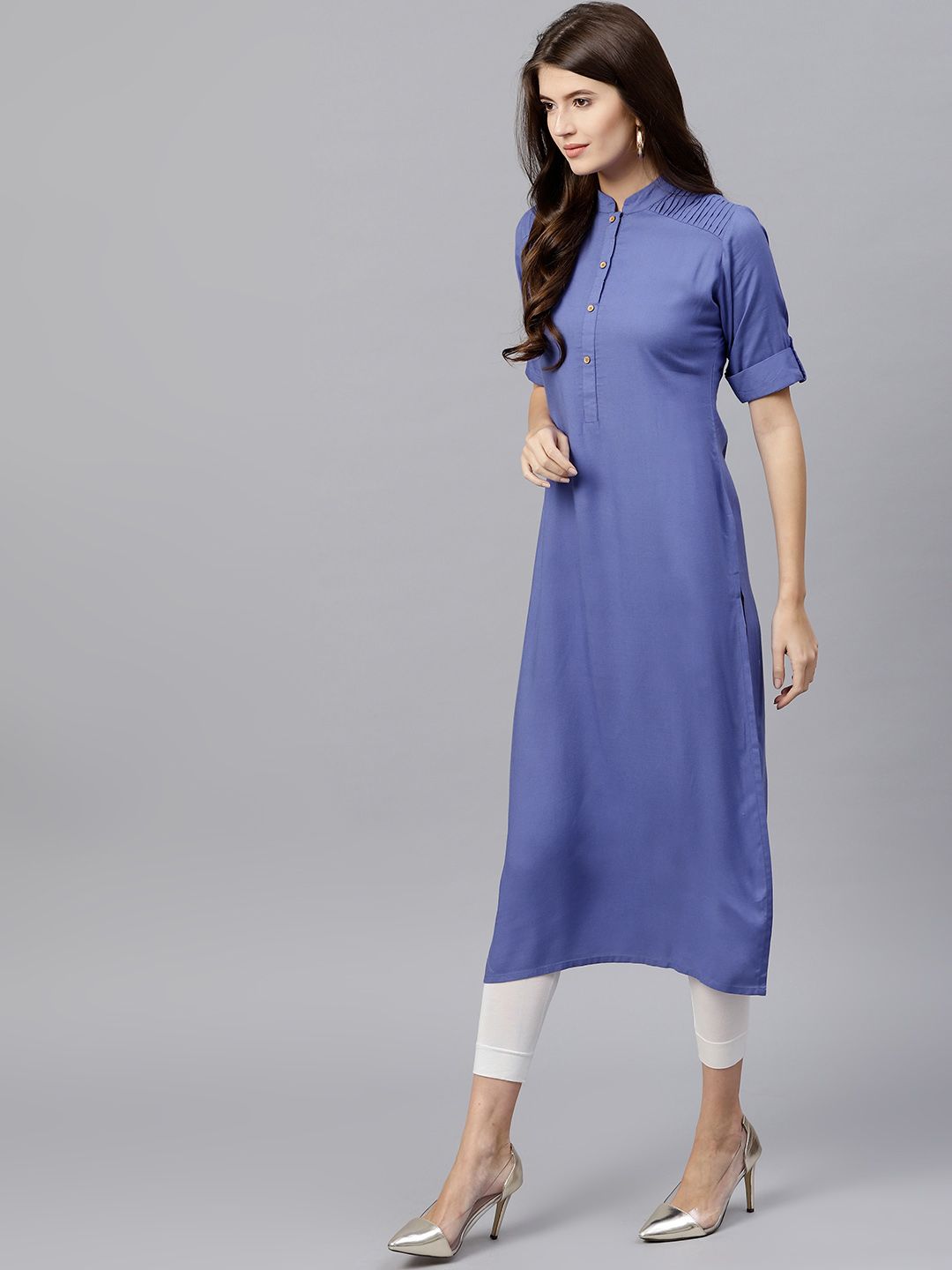 Gerua By Libas Women Blue Solid Straight Kurta