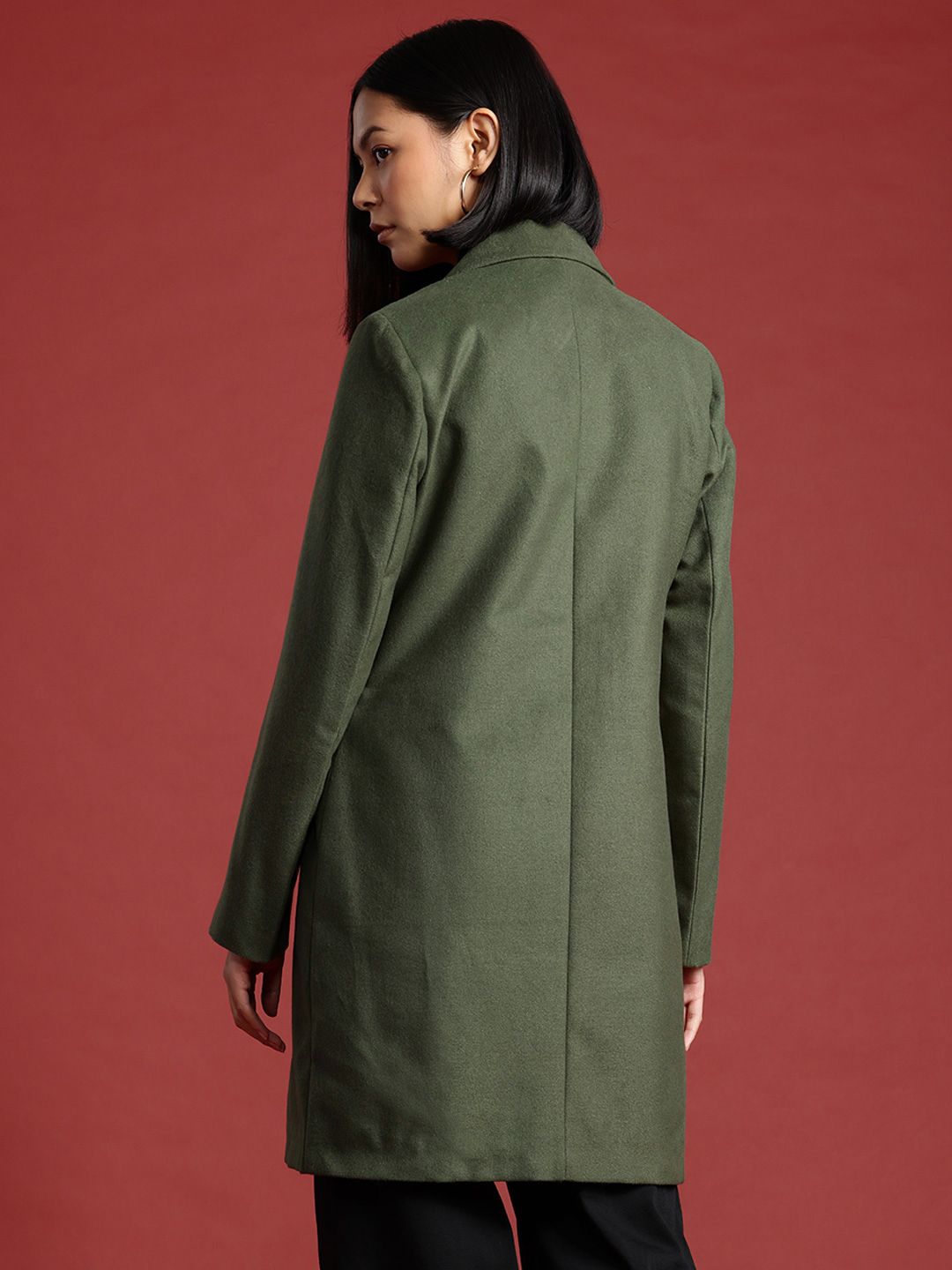 all about you Notched Lapel Collar Longline Overcoat
