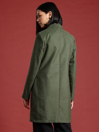all about you Notched Lapel Collar Longline Overcoat