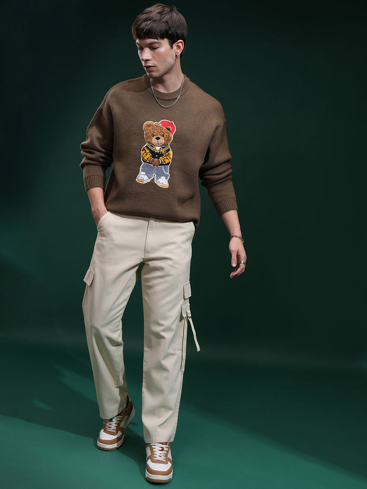 HIGHLANDER Men Embellished Round Neck Sweater