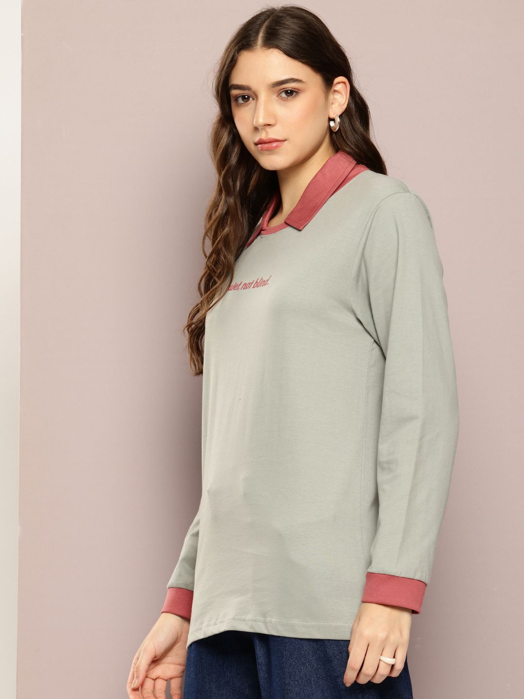 DILLINGER Typography Printed Polo Collar Oversized Pure Cotton T-shirt