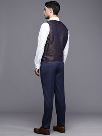 Raymond Slim Fit Self Design Notched Lapel Single-Breasted Formal 3 Piece Suits