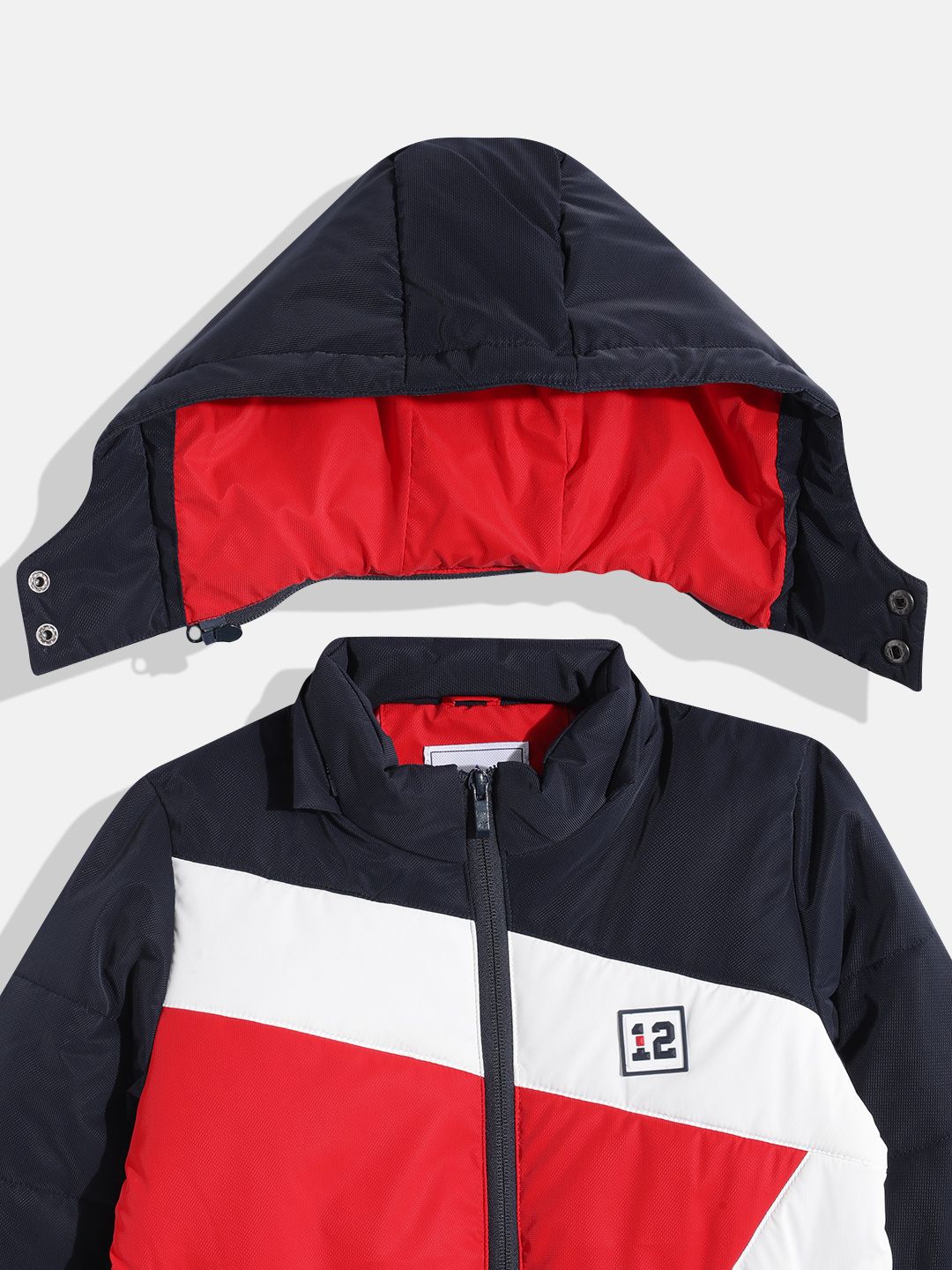 Monte Carlo Boys Colourblocked Hooded Padded Jacket