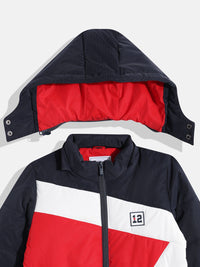Monte Carlo Boys Colourblocked Hooded Padded Jacket