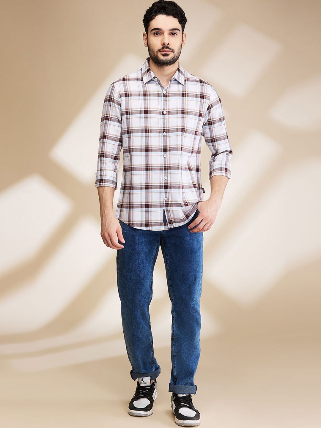 Being Human Men Slim Fit Tartan Checks Opaque Checked Casual Shirt