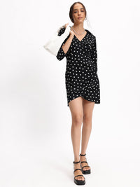 DressBerry Dainty Floral Monochrome Mania Wrap Dress