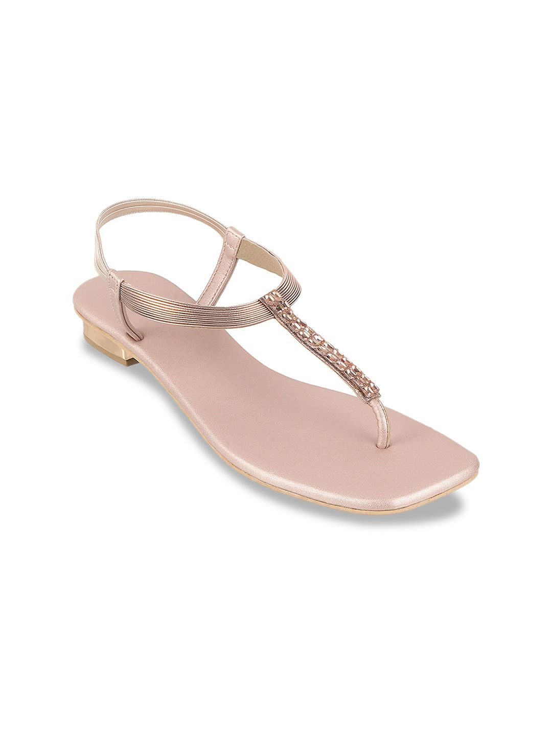 Mochi Embellished Open Toe Flats