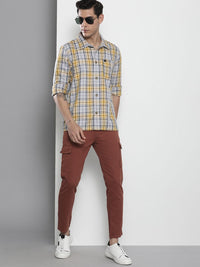 The Indian Garage Co Men Rust Slim Fit Cargos Trousers