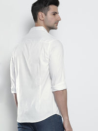 The Indian Garage Co Men White Comfort Solid Casual Shirt