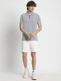 THE BEAR HOUSE Men Solid Polo Collar Regular Fit Pure Cotton T-shirt