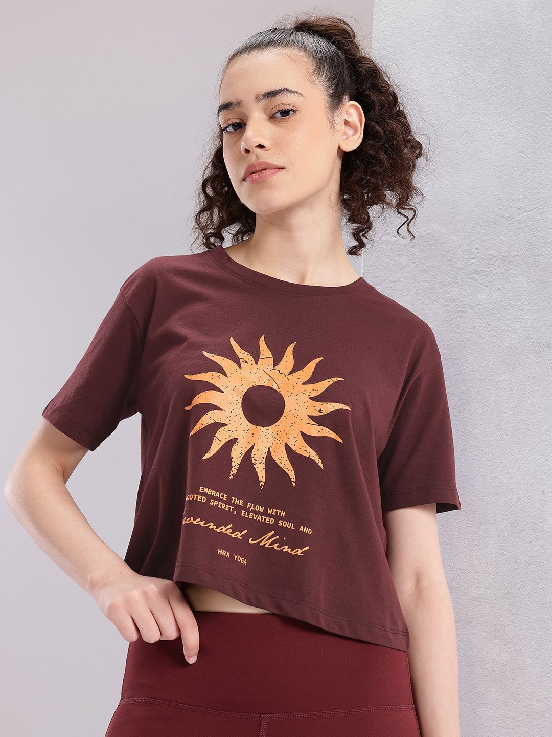 HRX by Hrithik Roshan Graphic Printed Yoga T-shirt