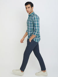 Park Avenue Men Tartan Checked Slim Fit Pure Cotton Formal Shirt
