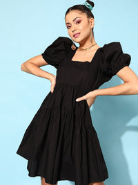 STREET 9 Women Black Solid Dress