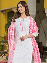 KALINI Women Floral Embroidered Regular Gotta Patti Kurta with Trousers & With Dupatta