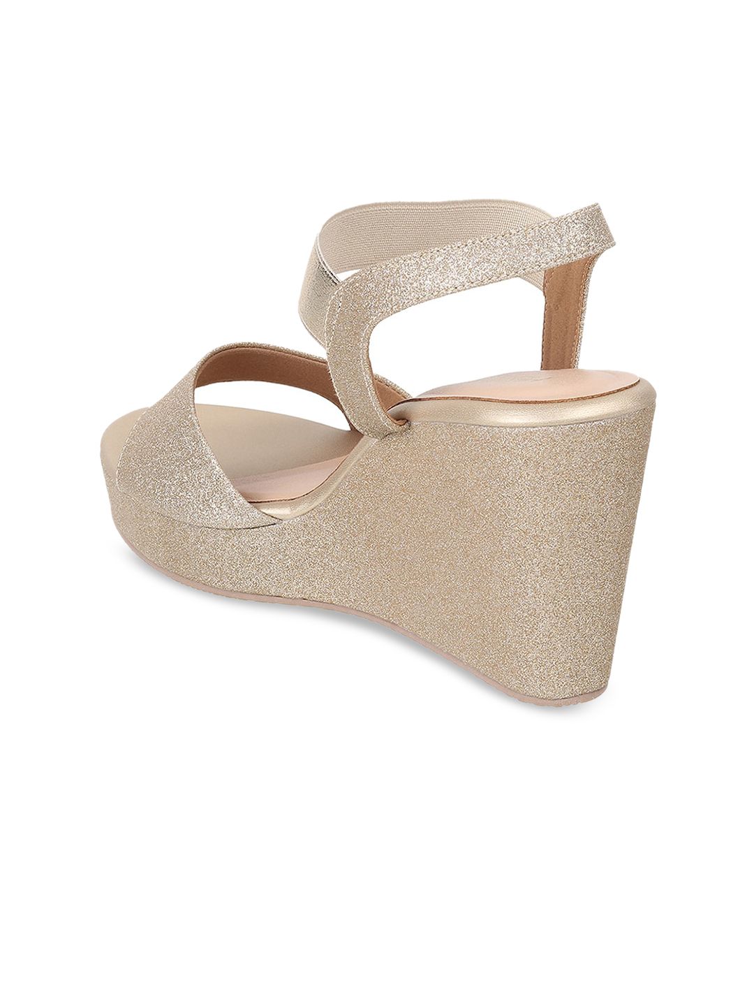 Metro Embellished Open Toe Wedges With Backstrap