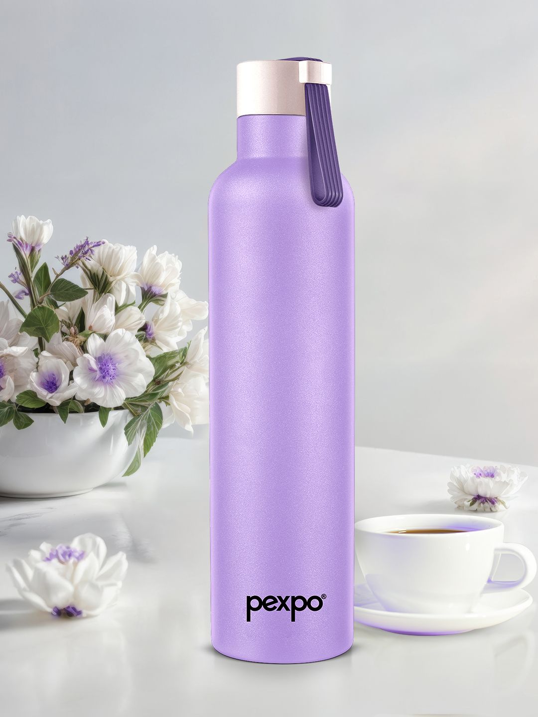 Pexpo Oslo Orchid Purple ISI Certified Thermosteel Hot And Cold Flask Water Bottle 750ml