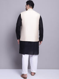 SOJANYA PLUS Embroidered Thread Work Pure Cotton Kurta with Pyjamas & Nehru Jacket