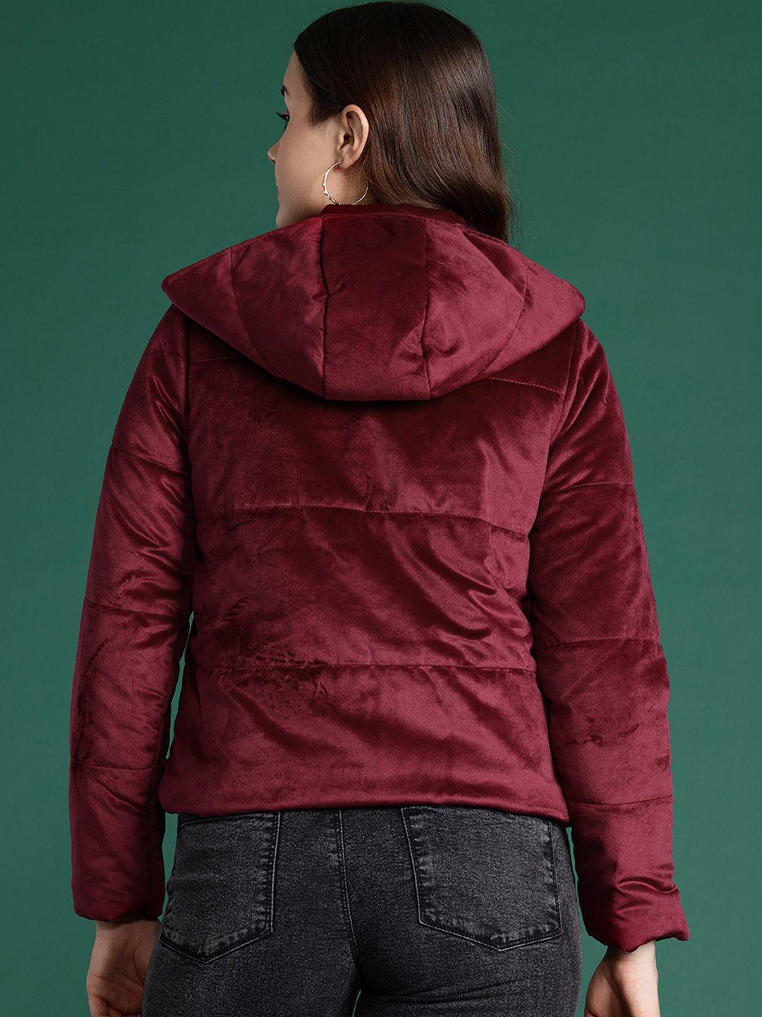 DressBerry Velvet Finish Padded Jacket
