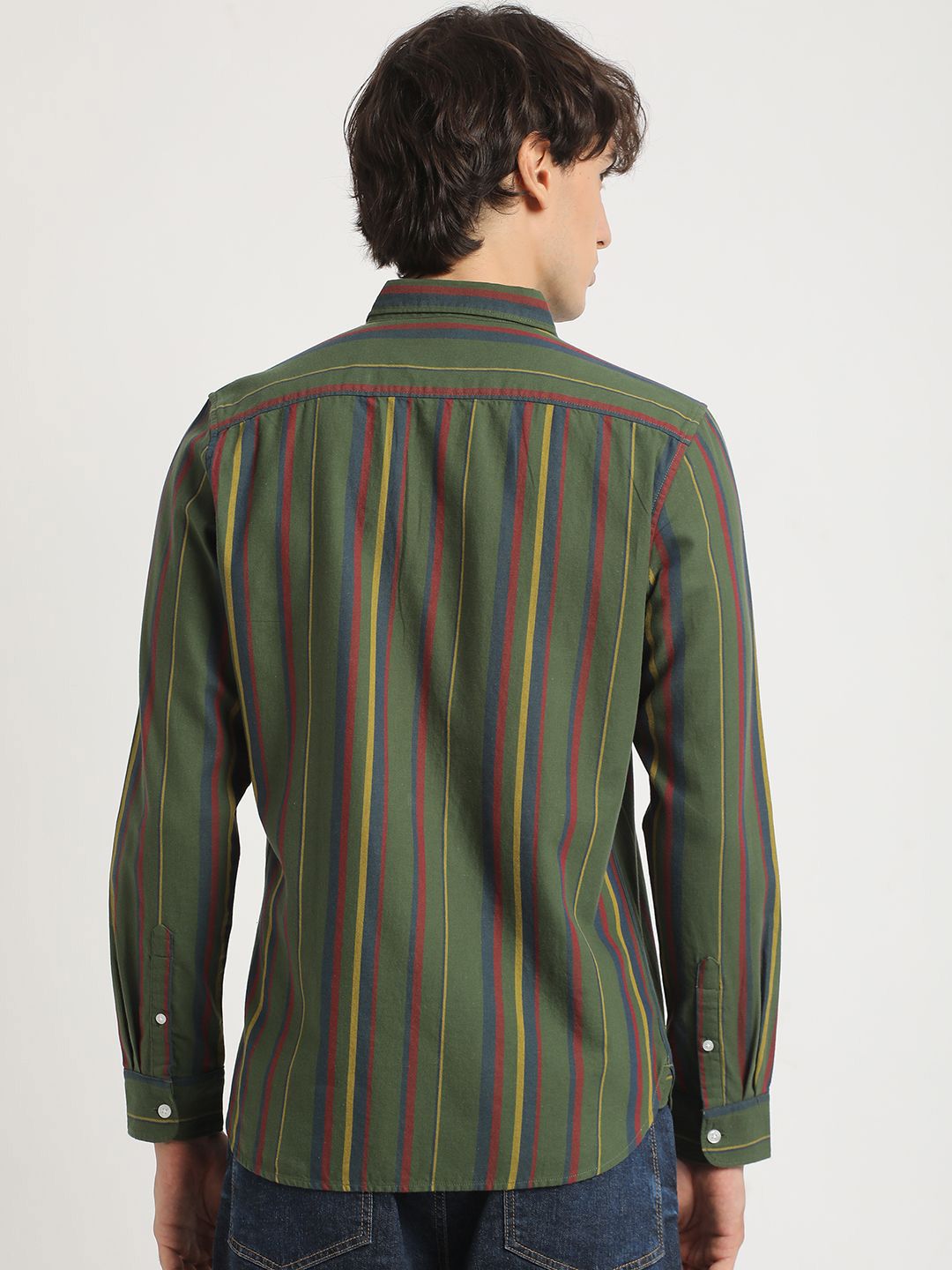 THE BEAR HOUSE Men's Striped Slim Fit Casual Shirt
